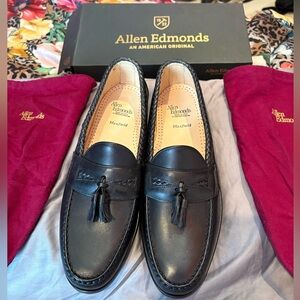 Allen Edmonds Black Maxfield Tassel Loafer Size 13D BNIB with dust bags!